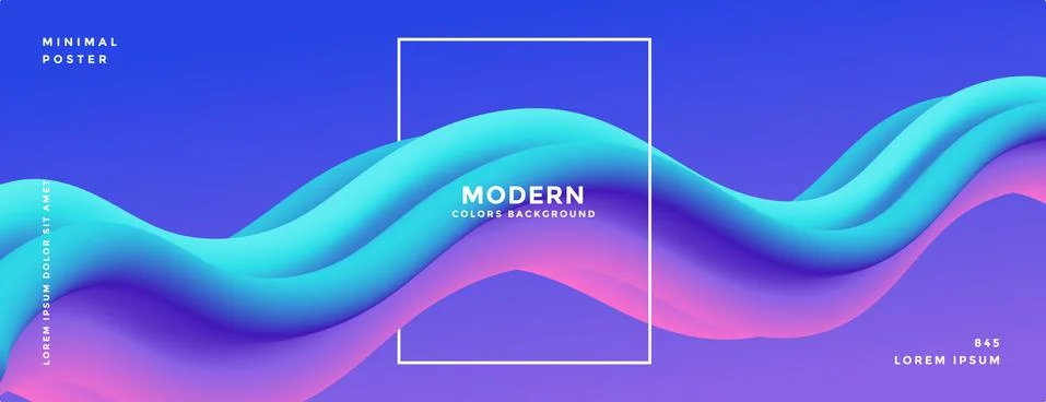 3d colorful dynamic fluid wave abstract background. modern vibrant purple ult Stock Illustration