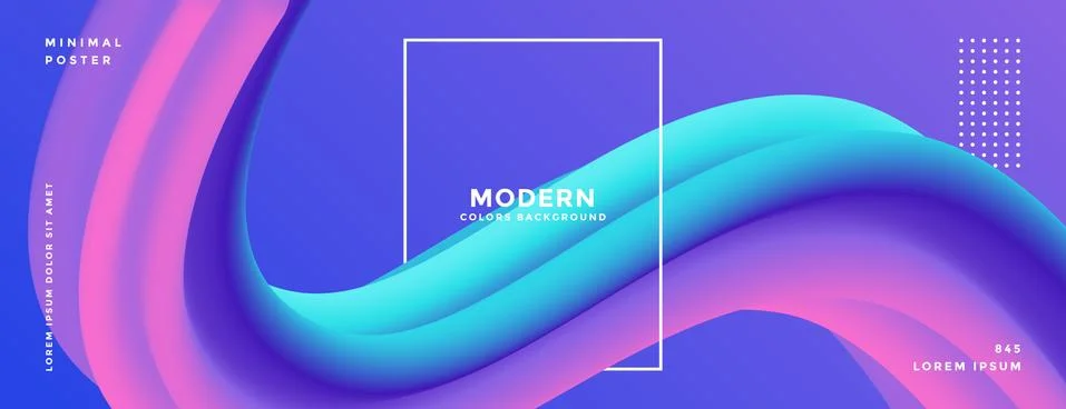3d colorful dynamic fluid wave abstract background. modern vibrant purple ult Stock Illustration
