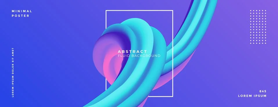 3d colorful dynamic fluid wave abstract background. modern vibrant purple ult Stock Illustration