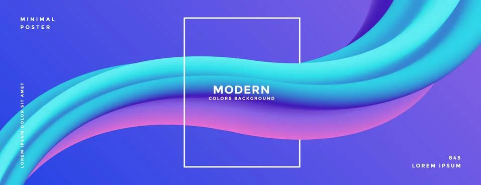 3d colorful dynamic fluid wave abstract background. modern vibrant purple ult Stock Illustration