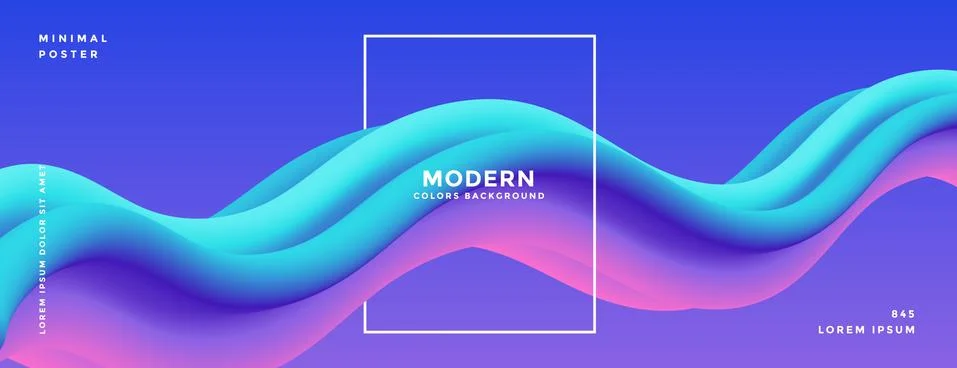 3d colorful dynamic fluid wave abstract background. modern vibrant purple ult Stock Illustration
