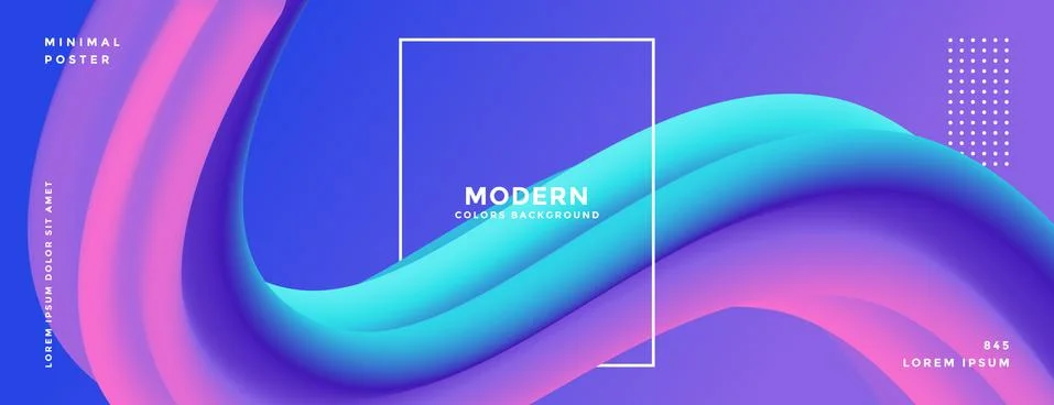 3d colorful dynamic fluid wave abstract background. modern vibrant purple ult Stock Illustration