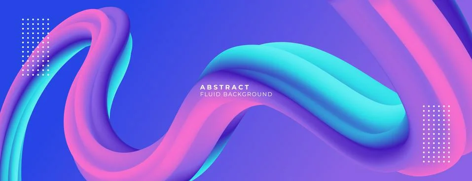 3d colorful dynamic fluid wave abstract background. modern vibrant purple ult Stock Illustration