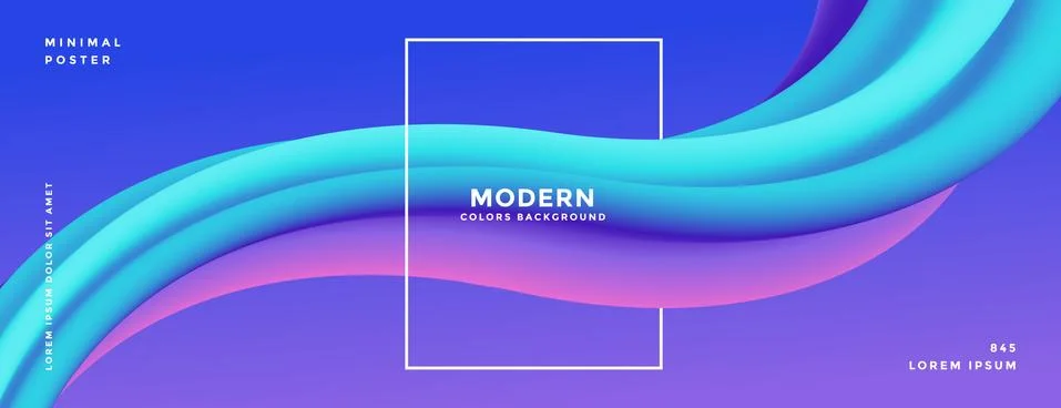 3d colorful dynamic fluid wave abstract background. modern vibrant purple ult Stock Illustration