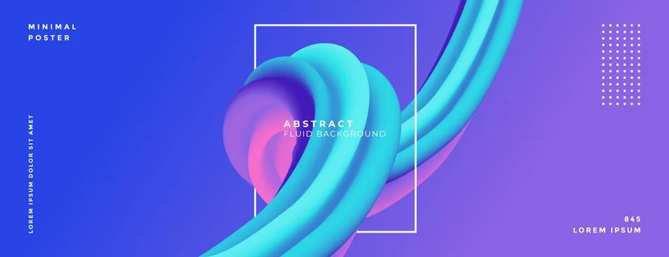 3d colorful dynamic fluid wave abstract background. modern vibrant purple ult Stock Illustration