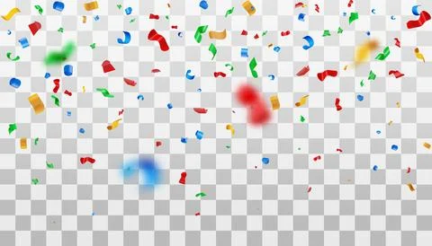 3D Colorful falling confetti Stock Illustration