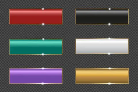 3D Colorful Gold Frames Set Stockillustratie