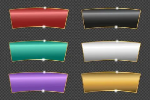 3D Colorful Gold Frames Set v2 Illustrazione stock