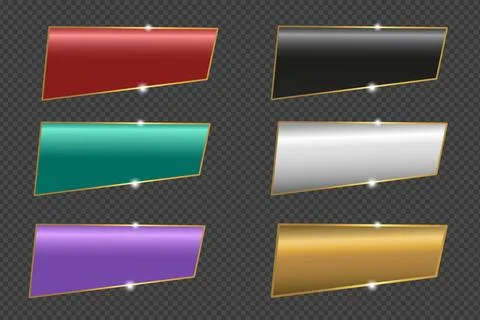 3D Colorful Gold Frames Set v2 Stock-Illustration