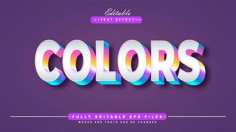 3d colorful gradient color  text effect Stock Illustration