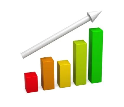 3D colorful graph. Concept growth. Stock Illustration