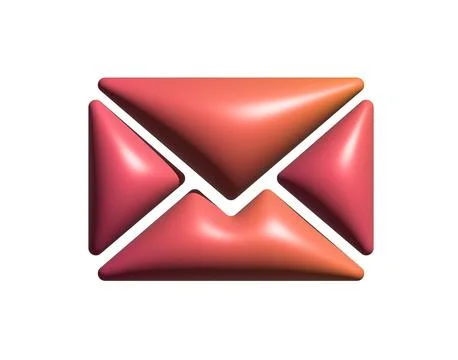 3D colorful interface email envelope icon Stock Illustration