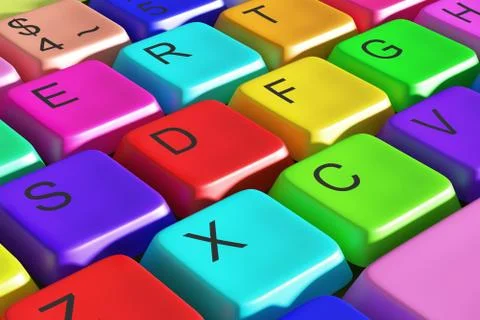 3d colorful keyboard Stock Illustration