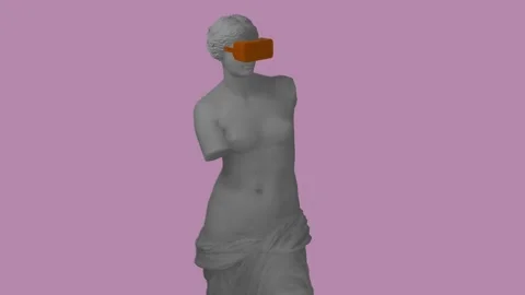 3D Colorful Pixelated Venus de Milo In VR Glasses Animation. Stock-Footage 239525920
