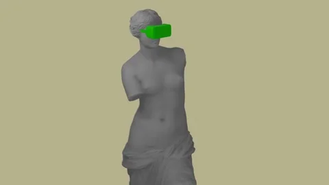 3D Colorful Pixelated Venus de Milo In VR Glasses Animation. Stock Footage 239526112