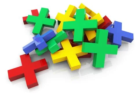 3d colorful plus sign Stock Illustration