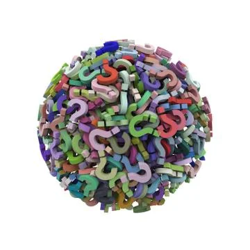 3d colorful question mark sphere ball Stock Illustration