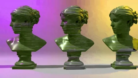 3D Colorful Rotating Venus Head Animation.  Stock-Footage 236680982
