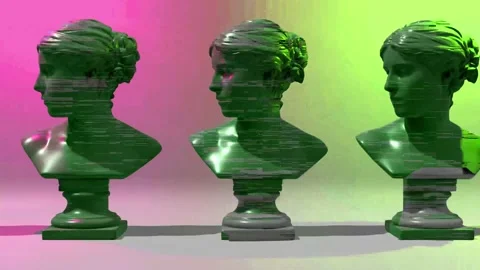 3D Colorful Rotating Venus Head Animation.  Stock Footage 236680992