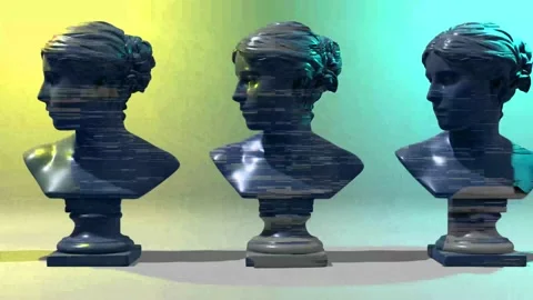 3D Colorful Rotating Venus Head Animation.  Stock Footage 236681007
