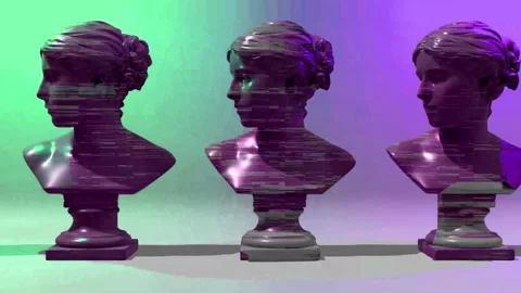 3D Colorful Rotating Venus Head Animation.  Stock Footage 236681015