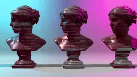 3D Colorful Rotating Venus Head Animation.  動画素材 236681018