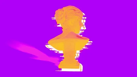 3D Colorful Rotating Venus Head Animation. Stock Footage 236682974