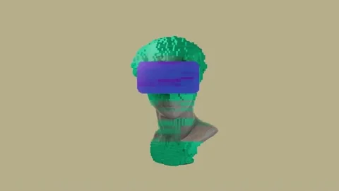 3D Colorful Rotating Venus Head Animation.  Stock Footage 236694891
