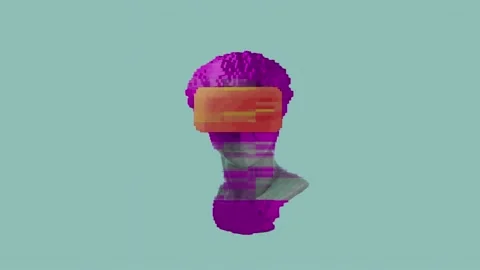 3D Colorful Rotating Venus Head Animation.  Stock Footage 236694941