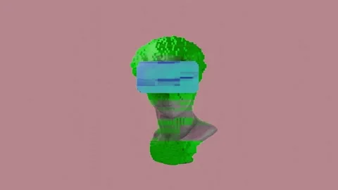 3D Colorful Rotating Venus Head Animation.  Stock Footage 236694996