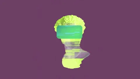 3D Colorful Rotating Venus Head Animation.  Stock Footage 236695053
