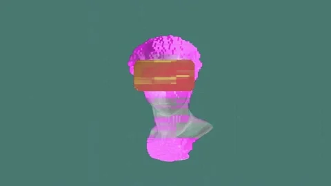 3D Colorful Rotating Venus Head Animation.  Stock Footage 236695069