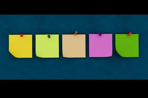 3d colorful sticky notes Illustrazione stock