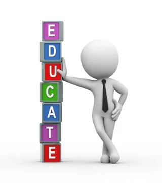 3d colorful text educate Stock Illustration