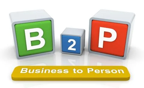 3d colorful textbox 'b2p' Stock Illustration