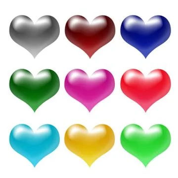 3d colour hearts Stock Illustration