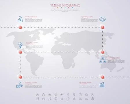 3D Colour StepDesign flat long shadow clean number timeline template/graphic  Stock Illustration