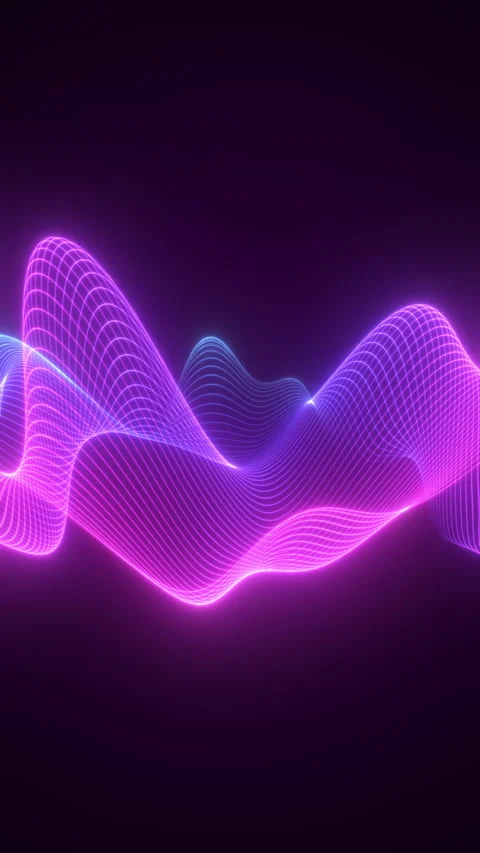 3D colourful visualisation of pink and violet waves Stock Footage 323448730