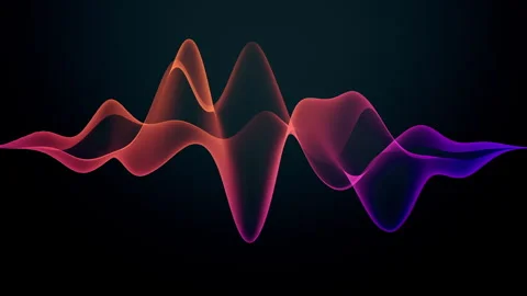 3D colourful visualisation of voice record Stock Footage 242798839