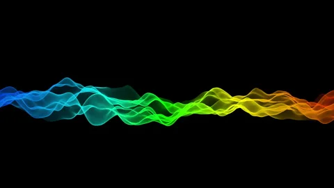 3D colourful visualisation of voice record. 4K wavy abstract animation Stock Footage 295054433