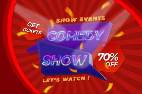 3D Comedy Show Editable Text Effect Entertainment Event Vector EPS Stock Illustration