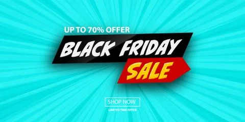 3d comic book cartoon black friday sale banner Stock Illustration
