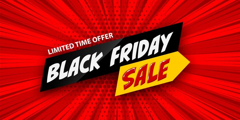 3d comic book cartoon black friday sale banner イラスト素材