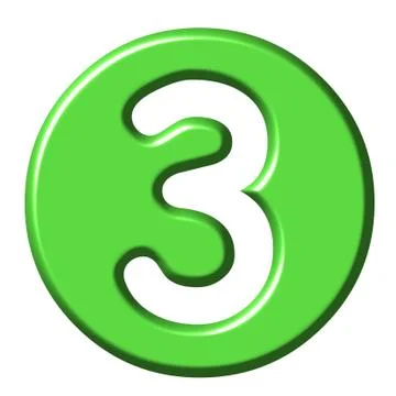 3D Comic Number 3 Stock Illustration