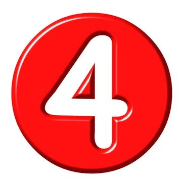 3D Comic Number 4 Stock Illustration