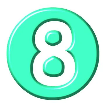 3D Comic Number 8 Stock Illustration