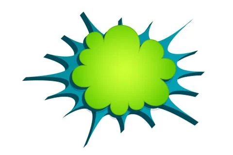 3d comic text speech bubble for text isolated Stock Illustration
