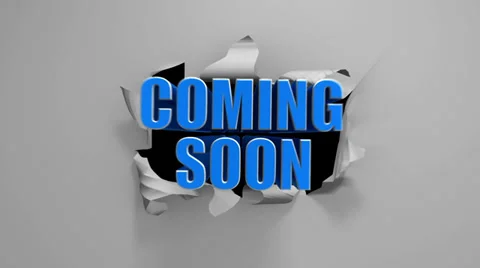 3D "Coming Soon" title on a torn screen. Stock Footage 37029992