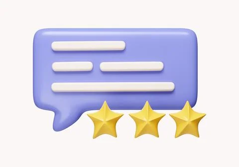 3d comment and star. rate review customer experience quality service excellent Stock Illustration
