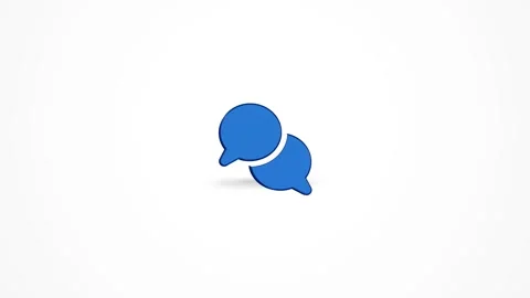 3D Comments Chat Bubbles Icon Animated Loop on White Background 4K Stock Footage 347650750